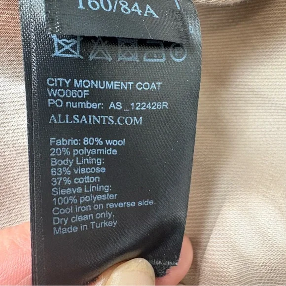 All Saints Women's Taupe Cape Coat - Picture 12 of 16